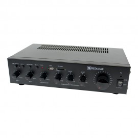Ampli-Mezcladora REDLEAF, 30W, USB/SD, 2 Mic, 70v/Ohms