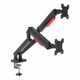 SOPORTE DOBLE ESCRITORIO MONITOR REDLEAF  DMD-1732, 17-32" + 100x100, carga Max. 9kgs x 2